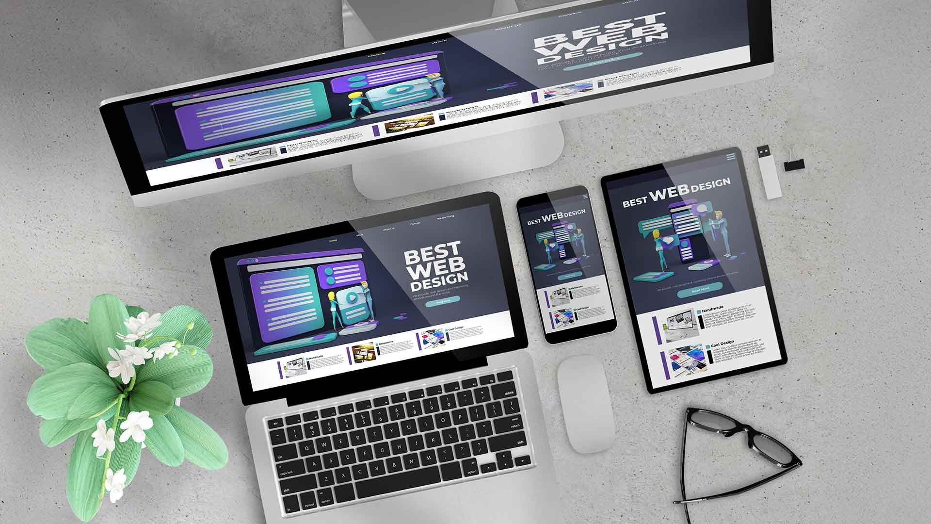 RWD網頁設計示意圖