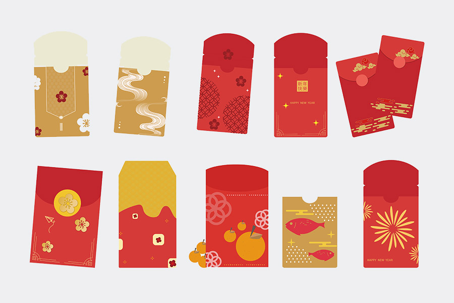 新年設計紅包袋示意圖
